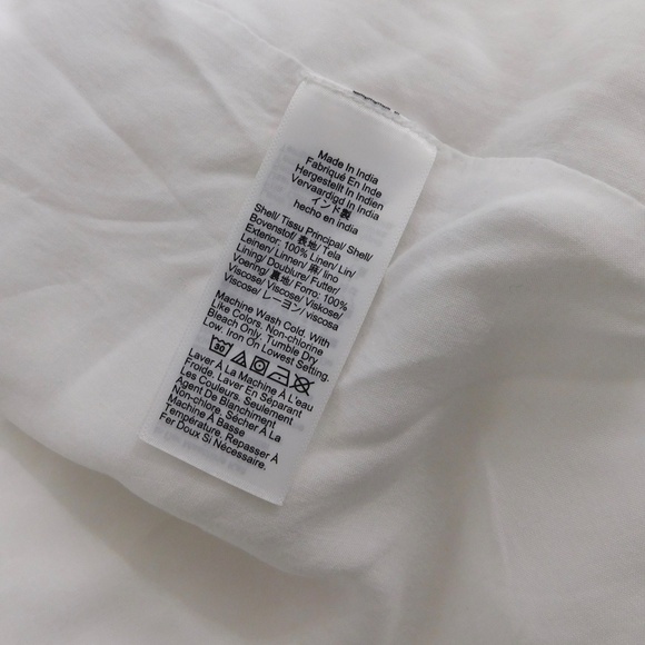 NWT!! J. CREW Gathered Popover Linen Dress Solid White Vacation Large Tall LT - Picture 14 of 15